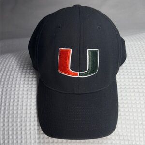 New Era Black Cap with Miami Hurricanes - “U” Logo - OSFA